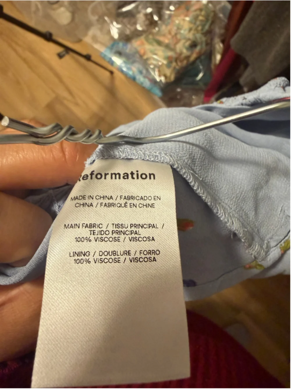 Women's Reformation Floral Blouse Size 4 Blue Red